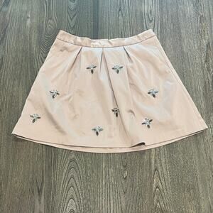 The Limited Womens Faux Silk Lined Mini Skirt Pleated Rhinestone Pink Size S